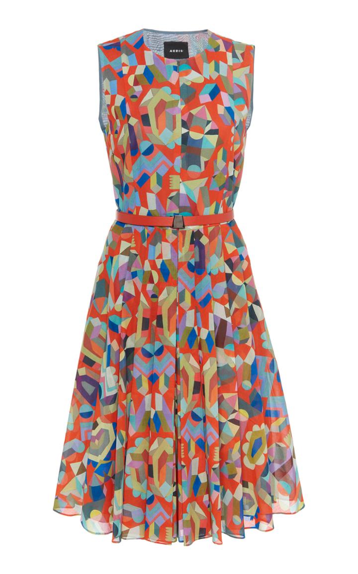 Akris Printed Cotton Voile Mini Dress