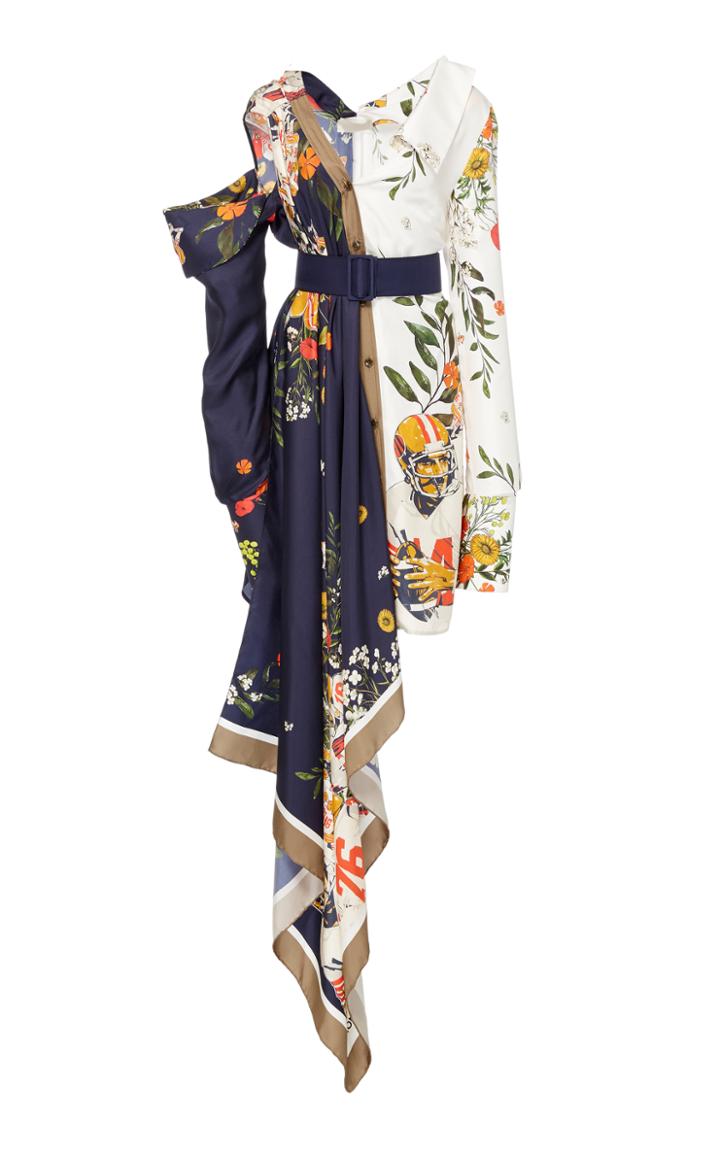 Monse Football Floral Split Print Dress