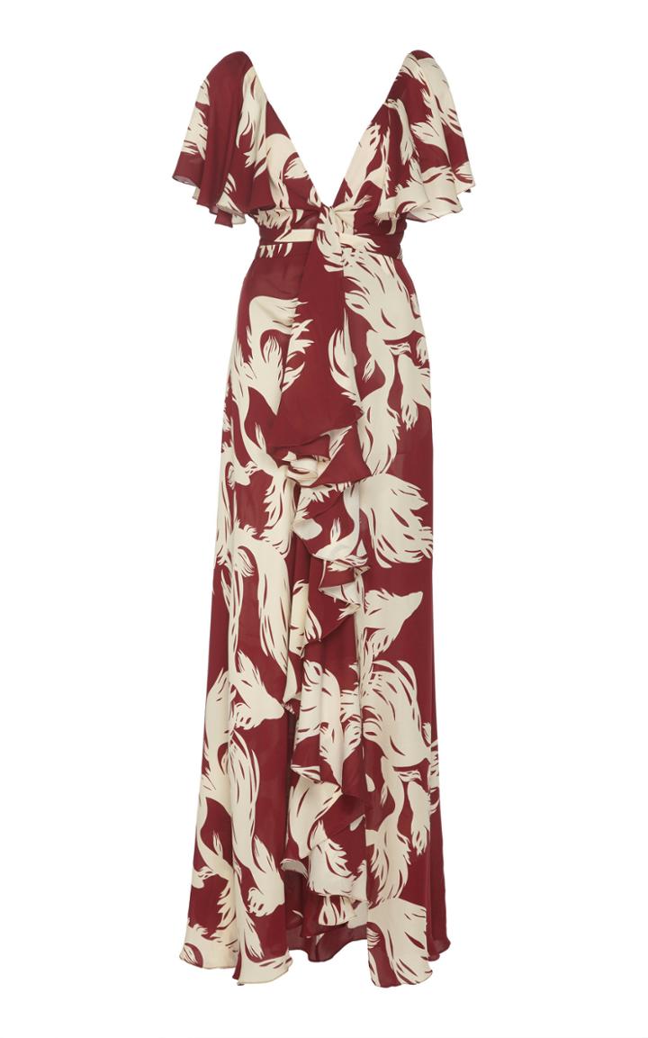 Johanna Ortiz Intensa Sutileza Printed Crepe De Chine Maxi Dress