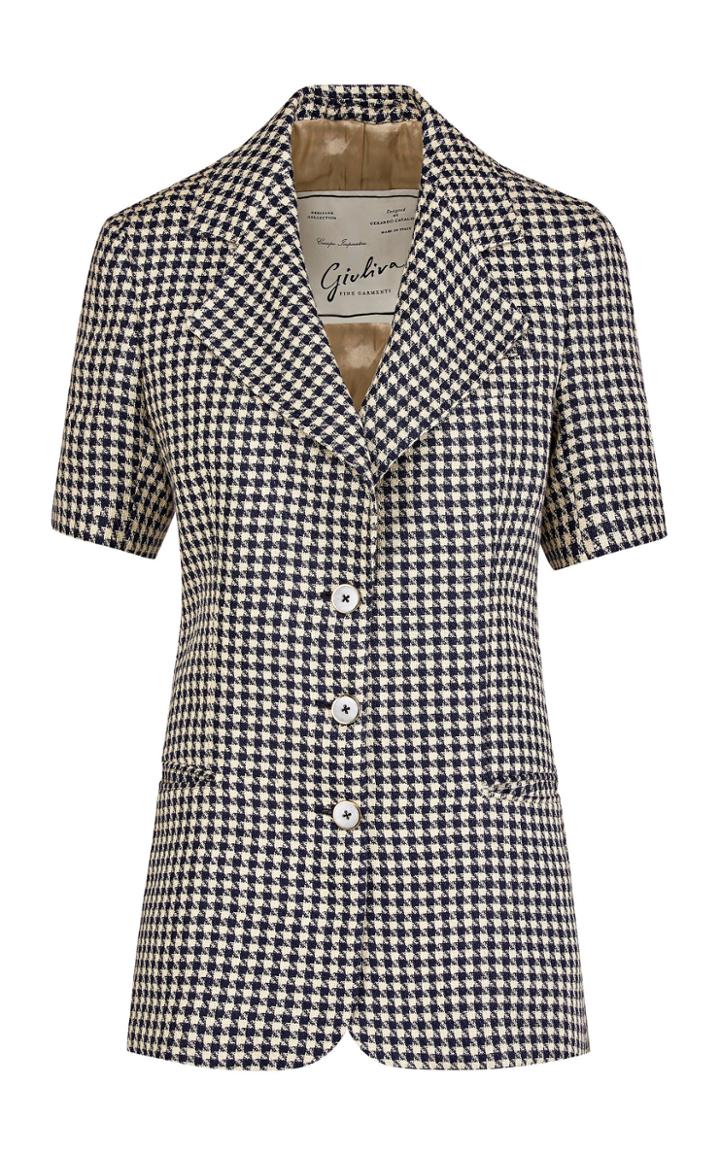 Giuliva Heritage Collection Ginestra Houndstooth Linen Blazer