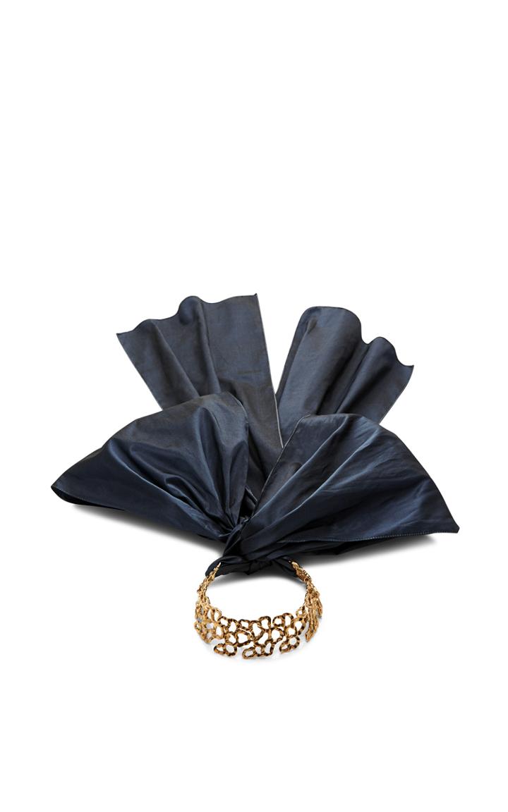 Oscar De La Renta Taffetta Tie Choker
