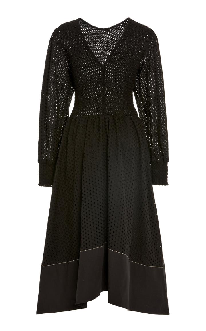 Proenza Schouler White Label Long Sleeve Smocked Top Dress