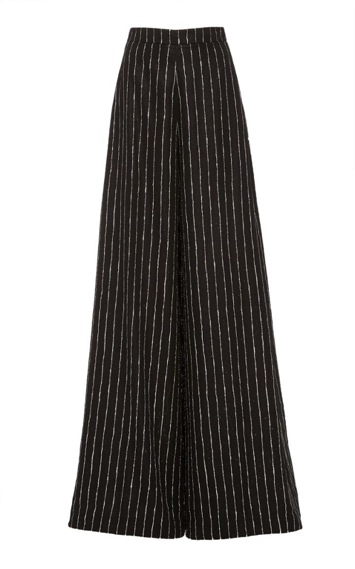 Christian Siriano Metallic Pinstripe High-rise Pants