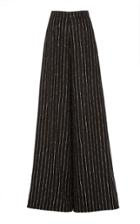 Christian Siriano Metallic Pinstripe High-rise Pants