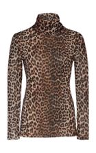 Ganni Printed Stretch-jersey Turtleneck Top Size: 38