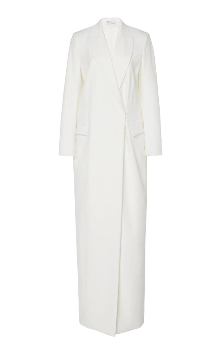 Brunello Cucinelli Belted Wool-blend Gabardine Gown