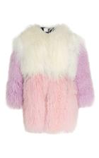 Huishan Zhang Violet Lamb Fur Coat