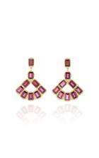 Jamie Wolf 18k Yellow Gold Rhodolite And Diamond Fan Earring