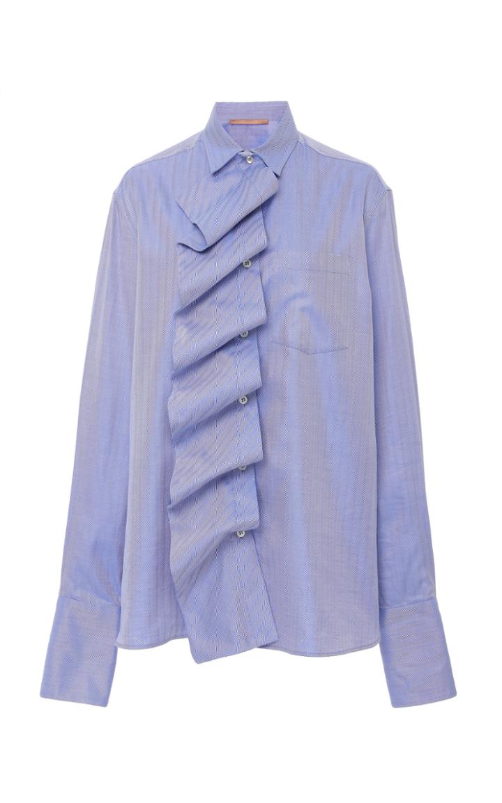 Summa Button Down Shirt With Detachable Ruffle
