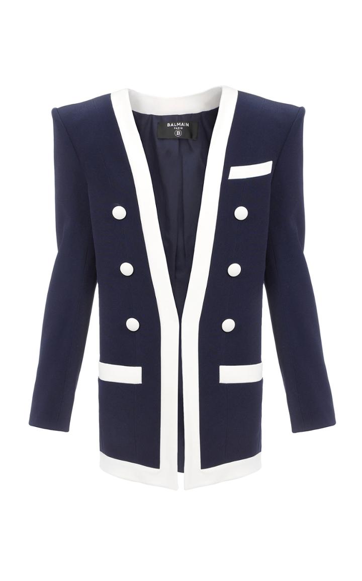 Moda Operandi Balmain Oversized Crepe Double-breasted Blazer