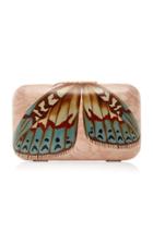 Silvia Furmanovich Marquetry Pink Butterfly Clutch
