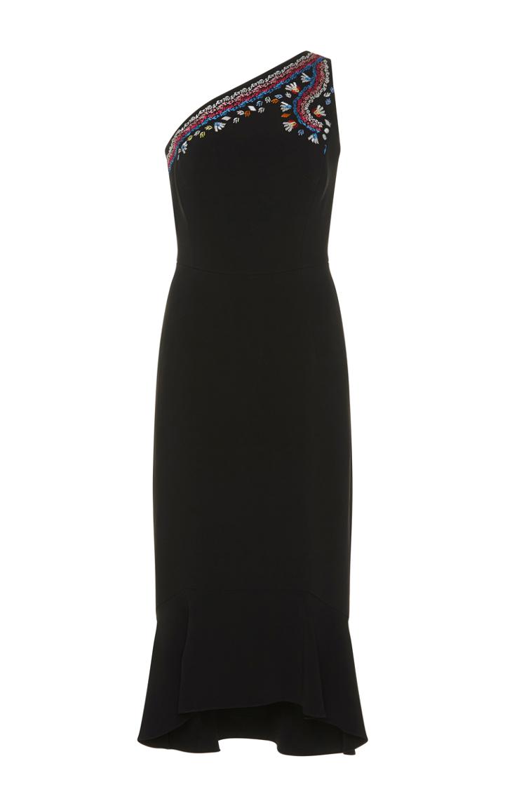 Peter Pilotto Embroidered One Shoulder Dress