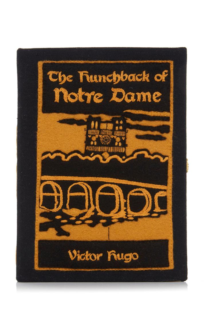Olympia Le-tan Notre Dame Appliqud Embroidered Canvas Clutch