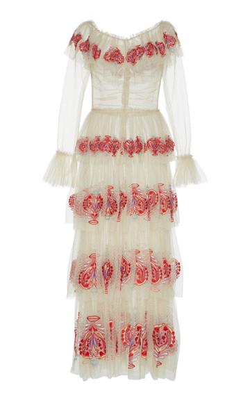 Sandra Mansour Plage De Chant Embroidered Maxi Dress
