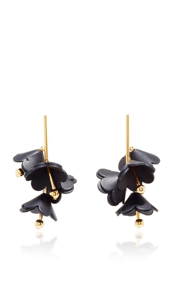 Marni Black Leather Earrings