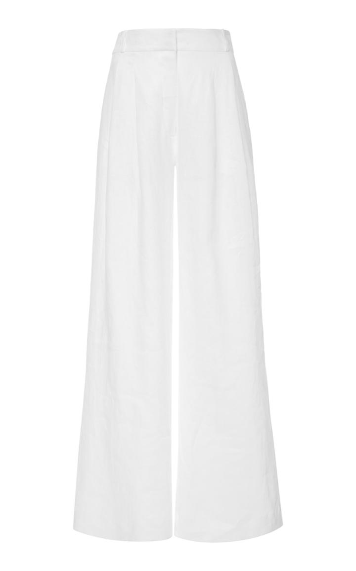 Asceno The Rivello Linen Wide-leg Pants