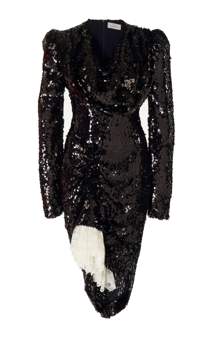 Preen By Thornton Bregazzi Karin Lace-detailed Sequin Dress
