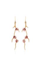 Annette Ferdinandsen Blossom Branches Earrings With Garnet And Black Diamonds