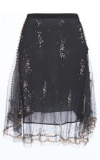 Msgm Pearl Embroidered Tulle Skirt