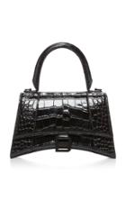Balenciaga Hourglass Croc-effect Leather Handbag