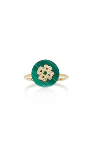 Noush Jewelry Coexist Clover On Malachite Ring
