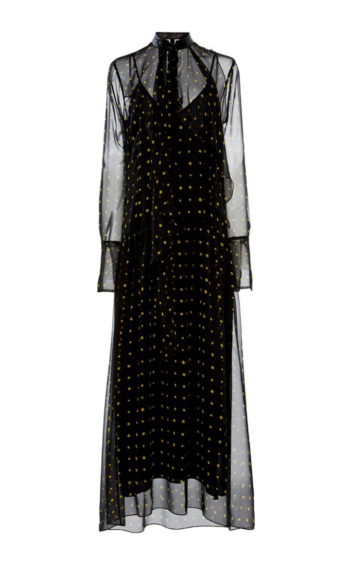 Moda Operandi Petar Petrov Alisson Sheer Polka-dot Silk Dress Size: 34