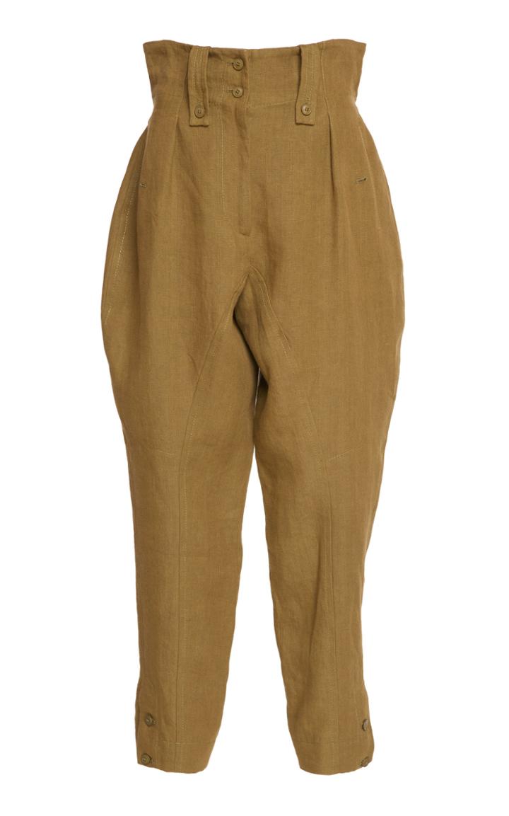 Alberta Ferretti Tapered Balloon Linen Pants