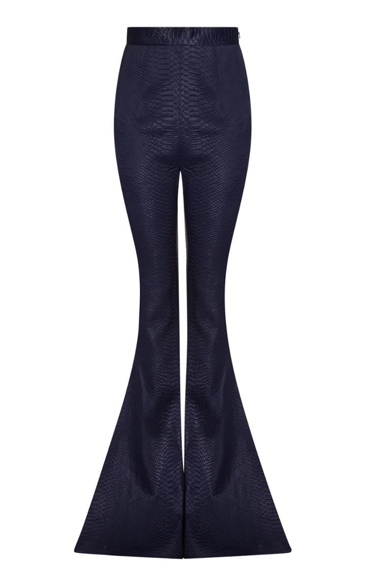Safiyaa Hallie Python-embossed Flared Trousers