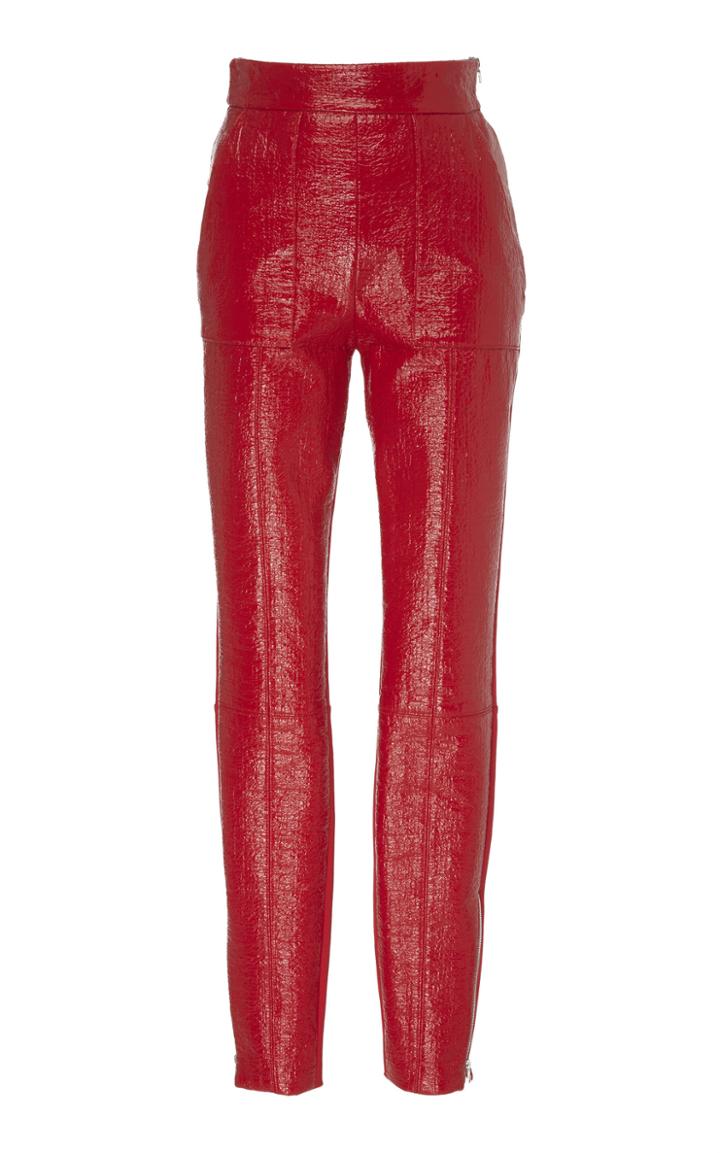 David Koma Slim Jersey-leather Pants