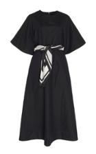 Wynn Hamlyn Scarf Linen-cotton Maxi Dress