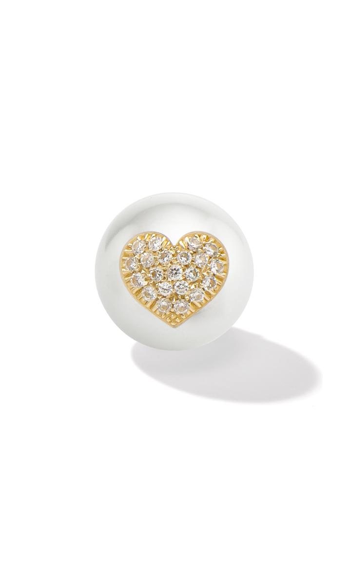 Moda Operandi W.rosado 18k Yellow Gold Pearl Id Heart Earring