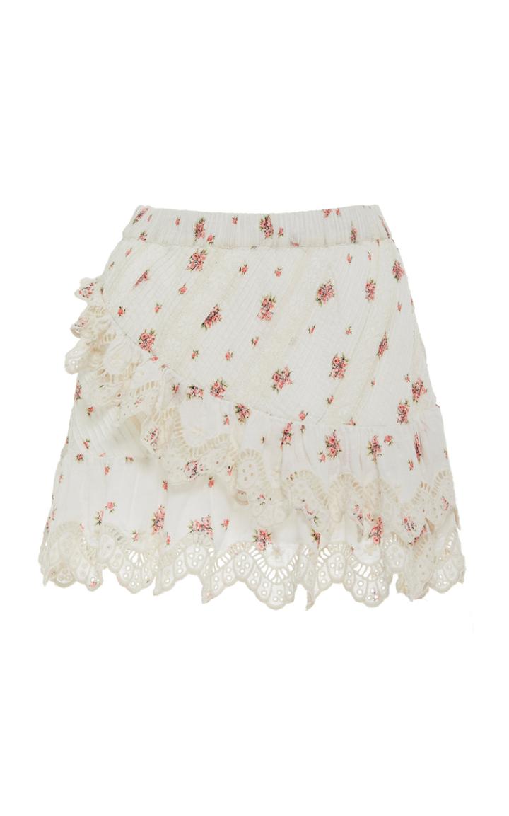 Loveshackfancy Emma Tiered Floral-print Cotton Skirt