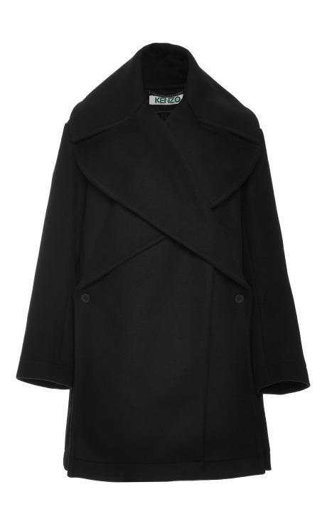 Kenzo Oversized Wool-blend Coat Black