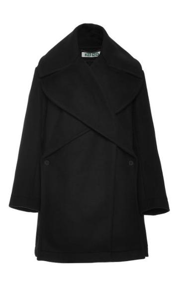 Kenzo Oversized Wool-blend Coat Black
