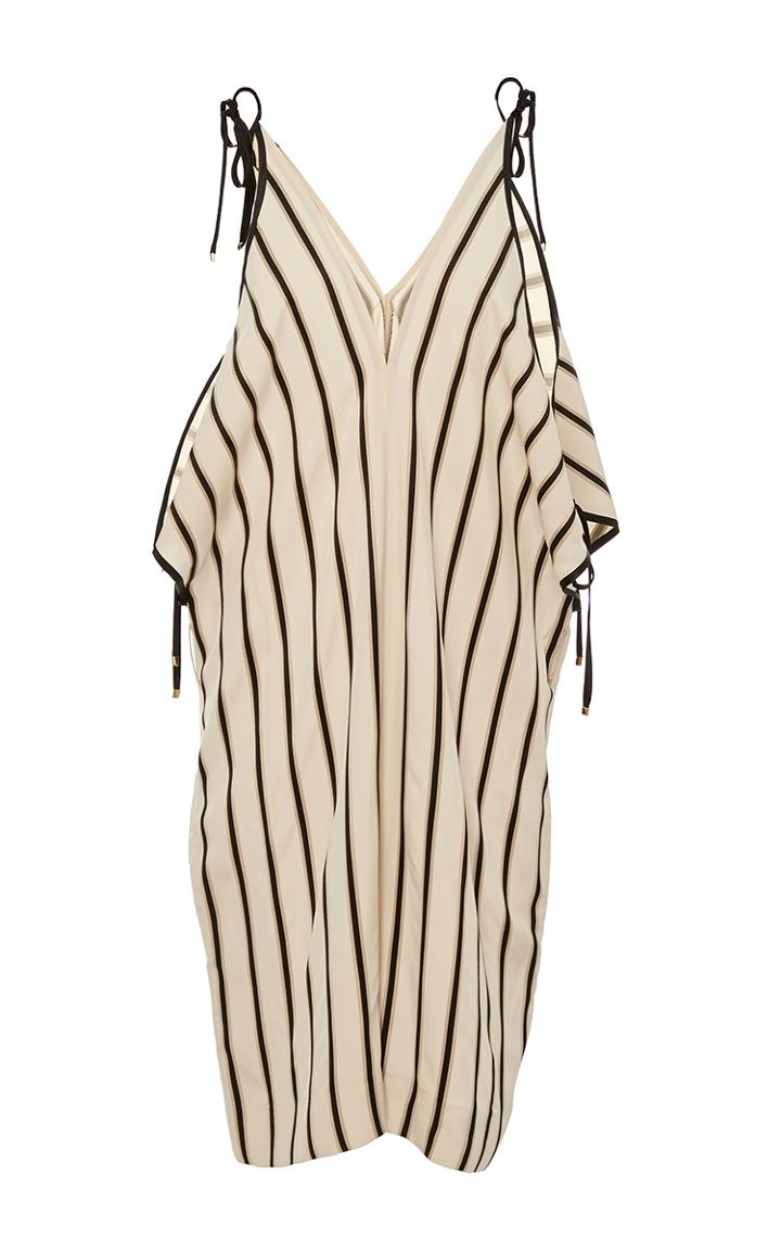 Rosetta Getty Open Shoulder Striped Romper