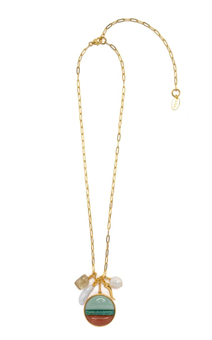 Moda Operandi Lizzie Fortunato Medallion Quilt Pendant Necklace