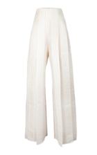 Moda Operandi Leal Daccarett Viridian Wndowpane Silk-organza Wide-leg Pants
