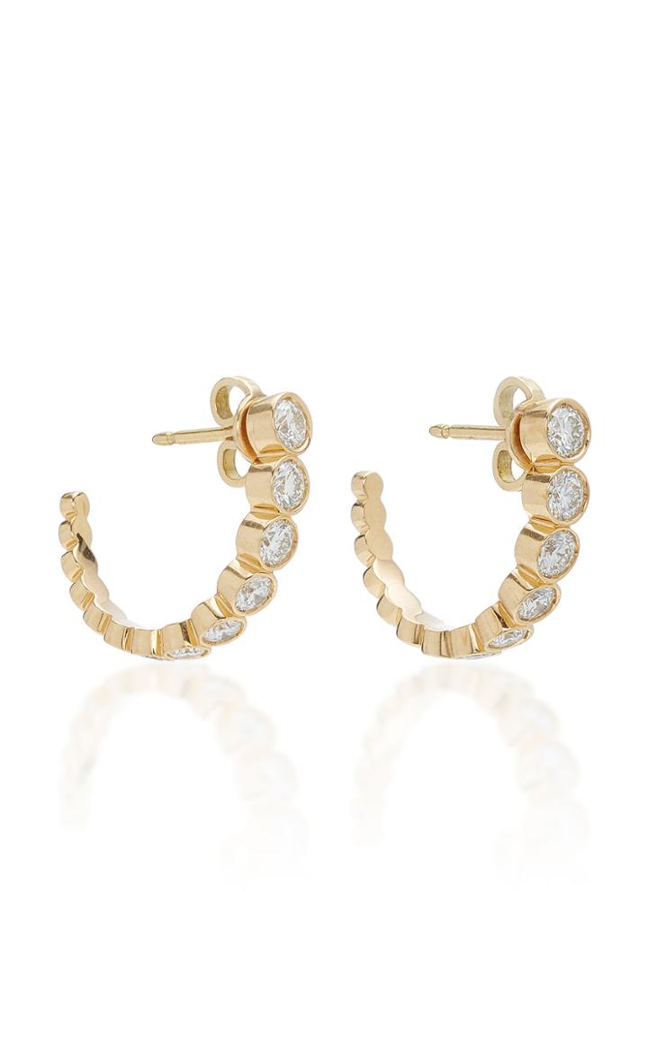 Sophie Bille Brahe Boucle Ensemble 18k Gold Diamond Hoop Earrings