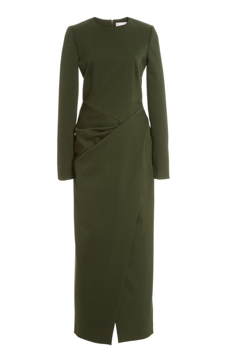 Moda Operandi Carolina Herrera Wrapped Waist Wool-blend Midi Dress