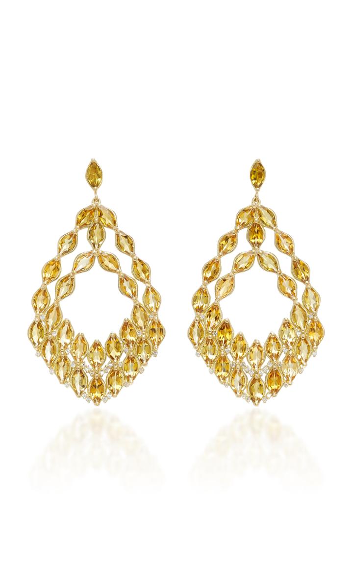 Jamie Wolf M'o Exclusive One-of-a-kind Two Tier Pear Shape Earring