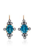 Montse Esteve 18k Gold Cambodian Blue And Diamond Earrings