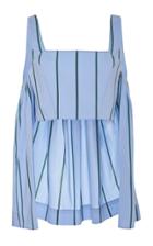 Rosie Assoulin Watteau-back Striped Cropped Cotton-blend Top