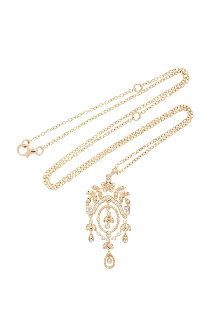 Yvonne Leon Mini Feuilletis 18k Gold Diamond Necklace