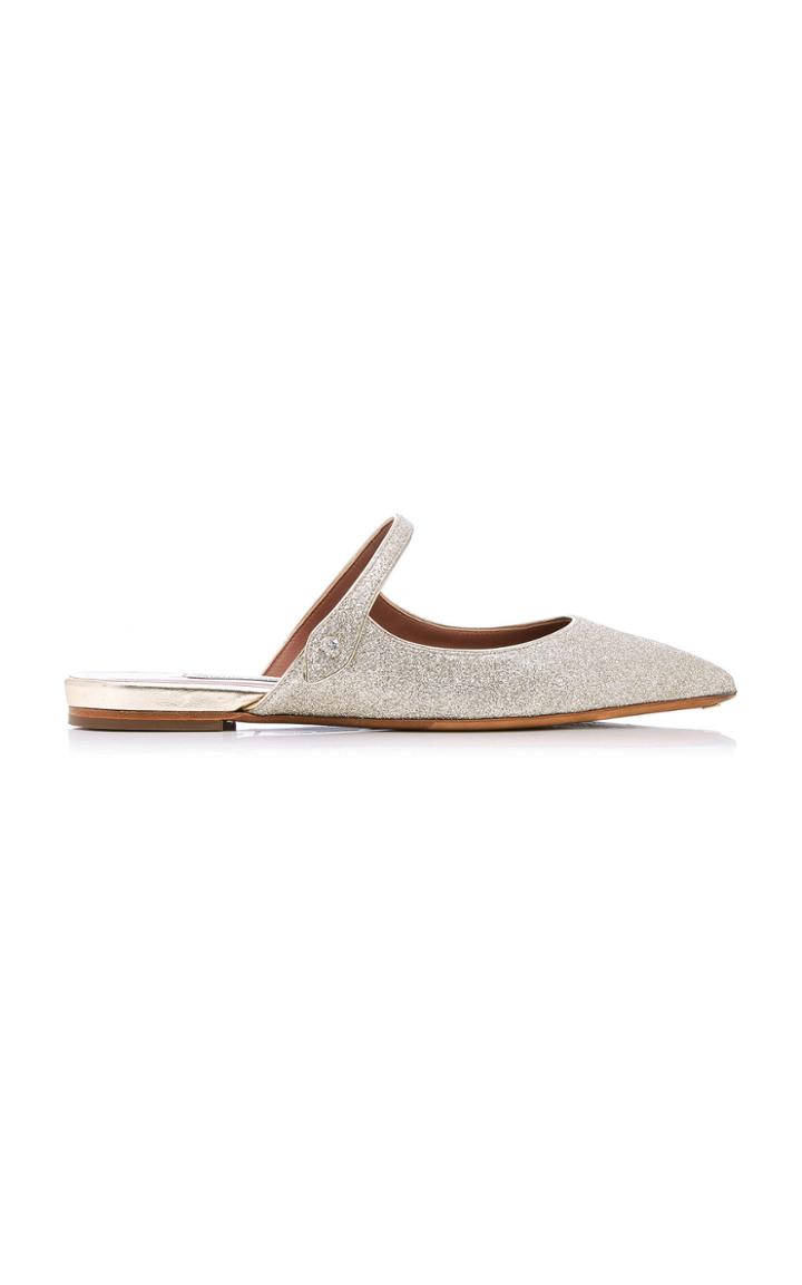 Tabitha Simmons Kittie Glittered Leather Flats
