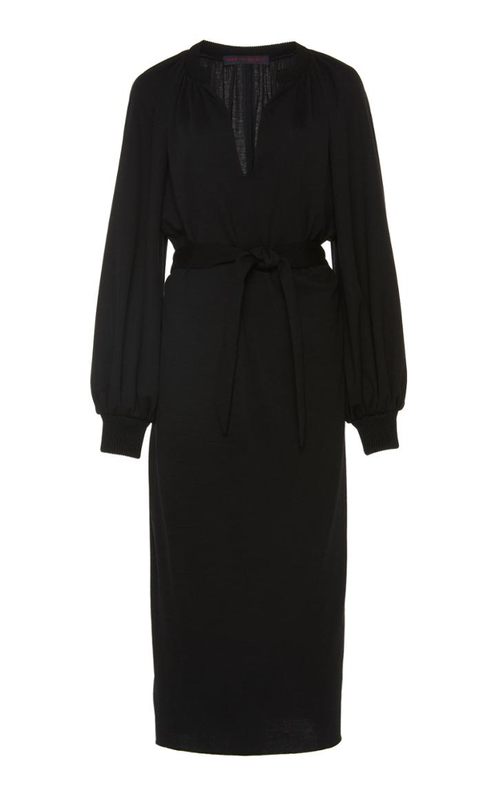 Martin Grant Balloon Sleeve Jersey Midi Dress