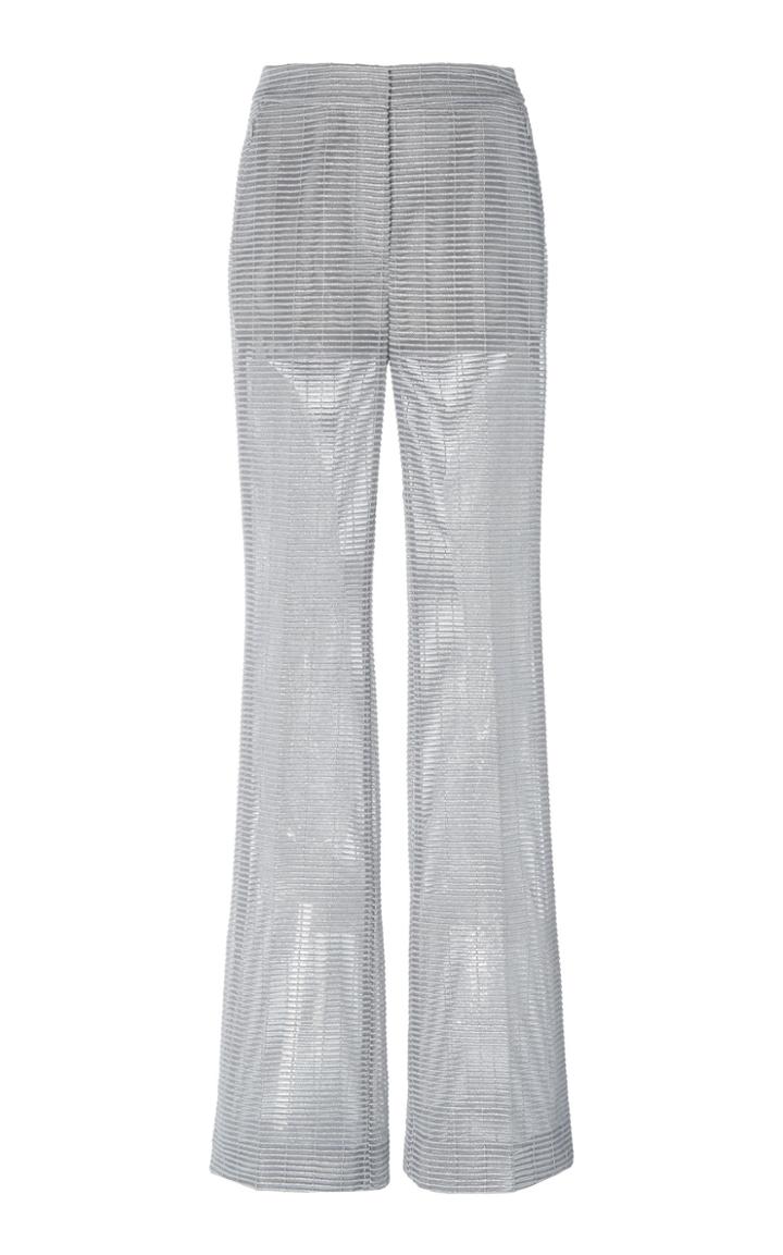 Moda Operandi Akris Farida Semi-sheer Embroidered Boot-leg Pants Size: 2