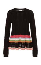 Moda Operandi Red Valentino Peplum Multi-colored Cable-knit Sweater Size: Xxs
