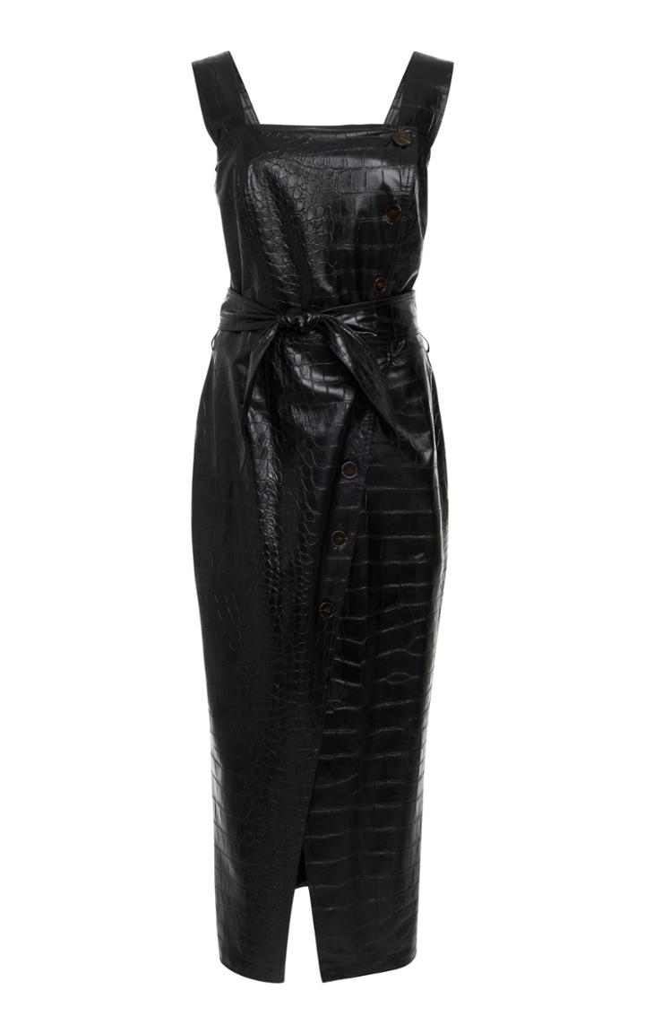 Nanushka Zora Vegan Crocodile Midi Dress
