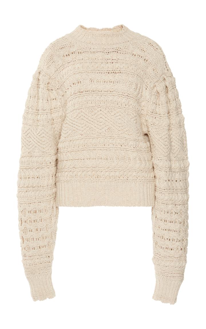 Isabel Marant Mao Cable Cotton-linen Blend Sweater