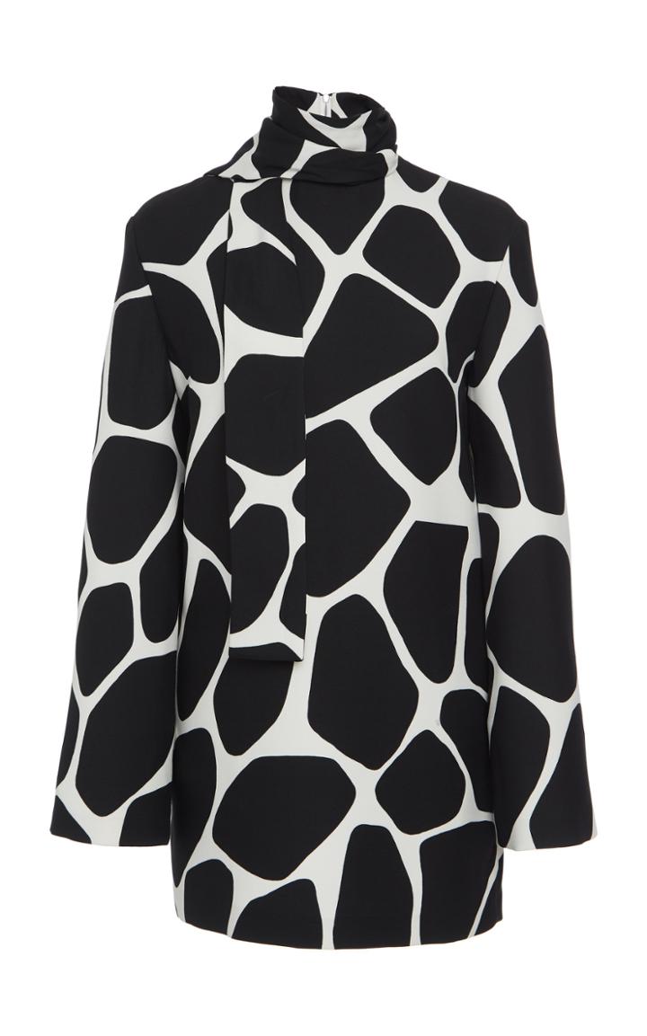 Valentino Scarf-detailed Printed Wool-blend Blouse